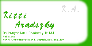 kitti aradszky business card